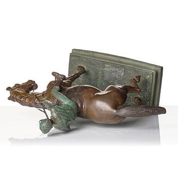 Skulptur, patinerad brons.