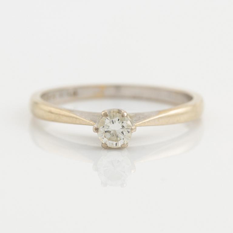 Ringar 3 st,  18K vitguld med briljantslipade diamanter.