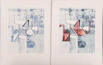 Anders Österlin, two serigraphs signed särtryck 1/1.