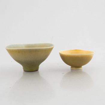 Berndt Friberg, a set of three stoneware bowls and one vase, Gustavsberg Studio 1950-60s.