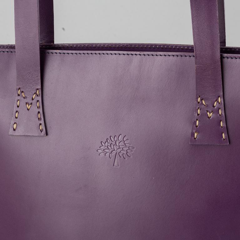 Mulberry, a purple leather handbag.