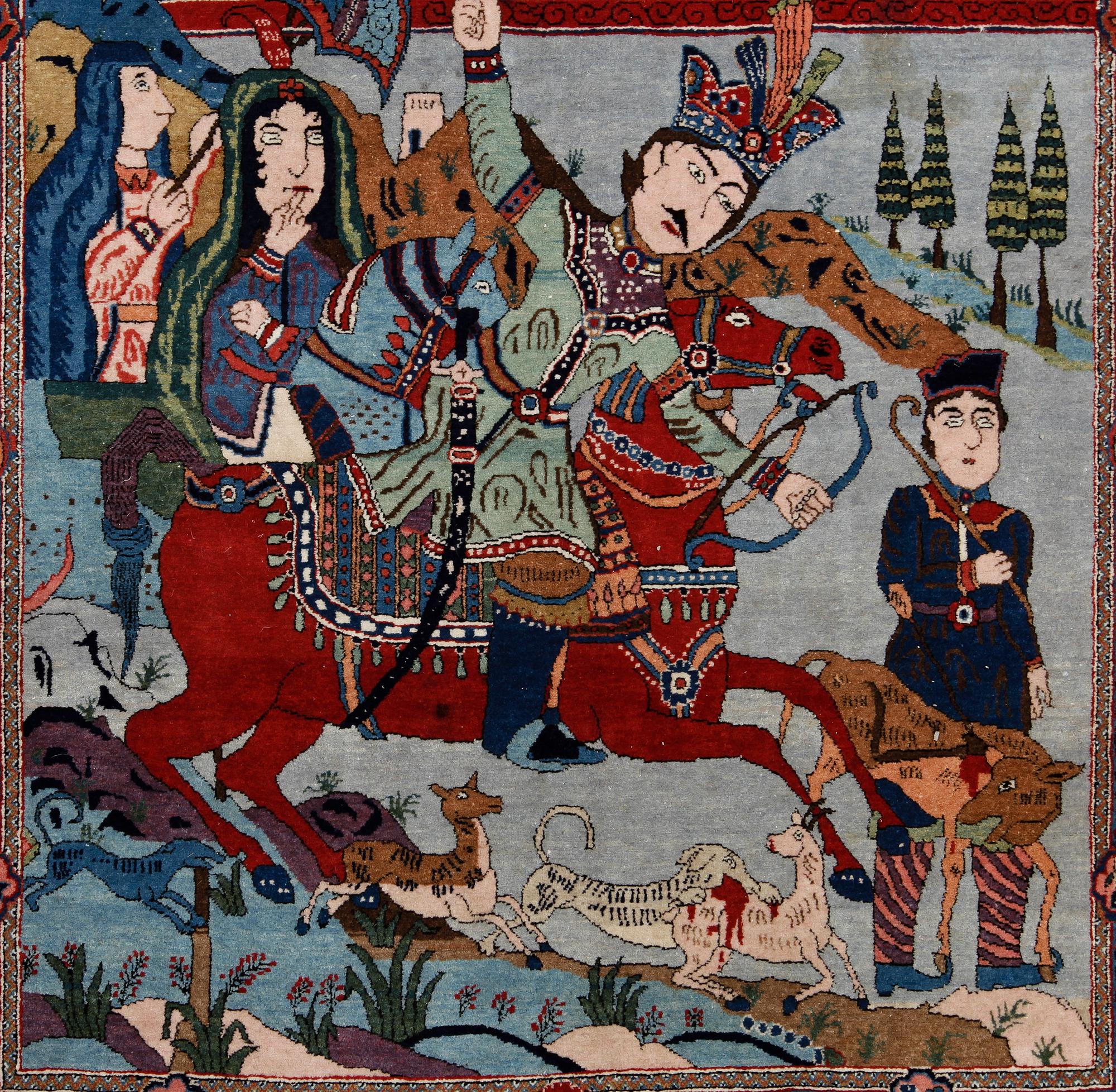 MATTA, old Keshan figural, ca 203 x 132 cm.