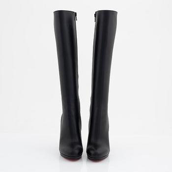 Christian Louboutin a pair of black leather stiletto boots size 37. Bukowskis