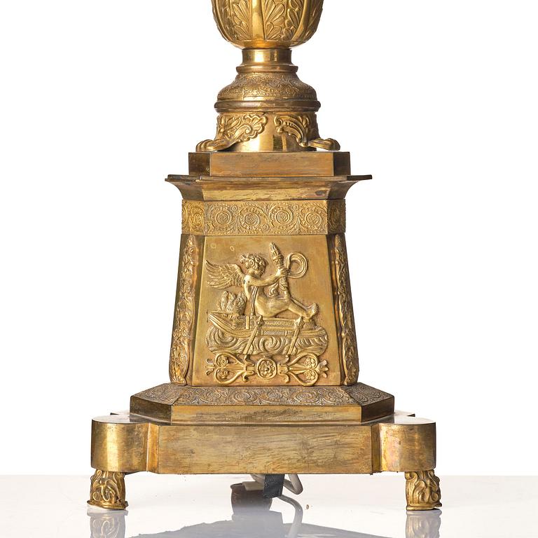 A Russian Empire ormolu lamp, ca 1830's.