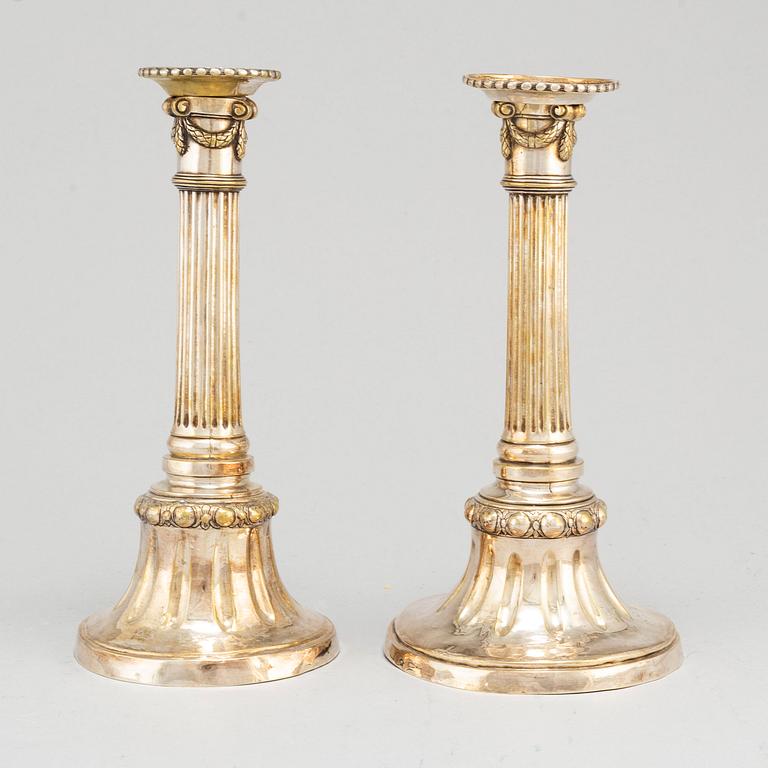 Two Gustavian 18th century candlesticks, probably Swedish.