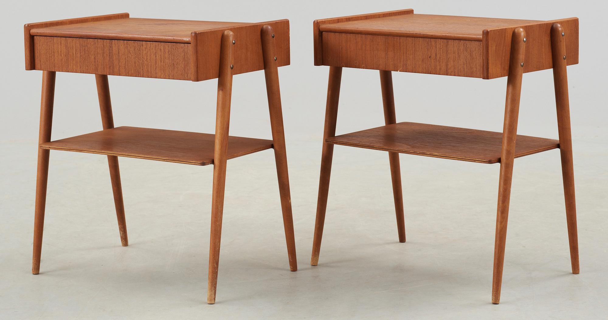 SÄNGBORD, ett par, 1950-tal.