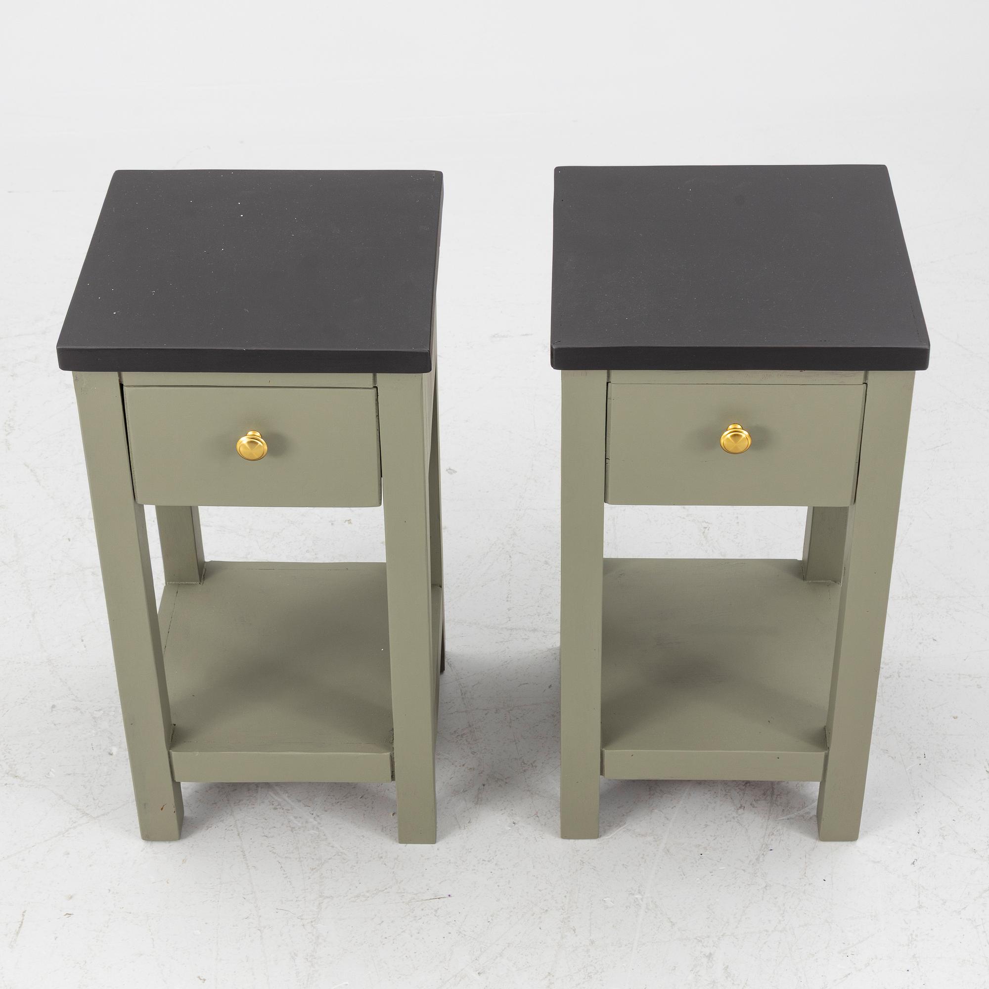 A pair of bedside tables, 20th century.