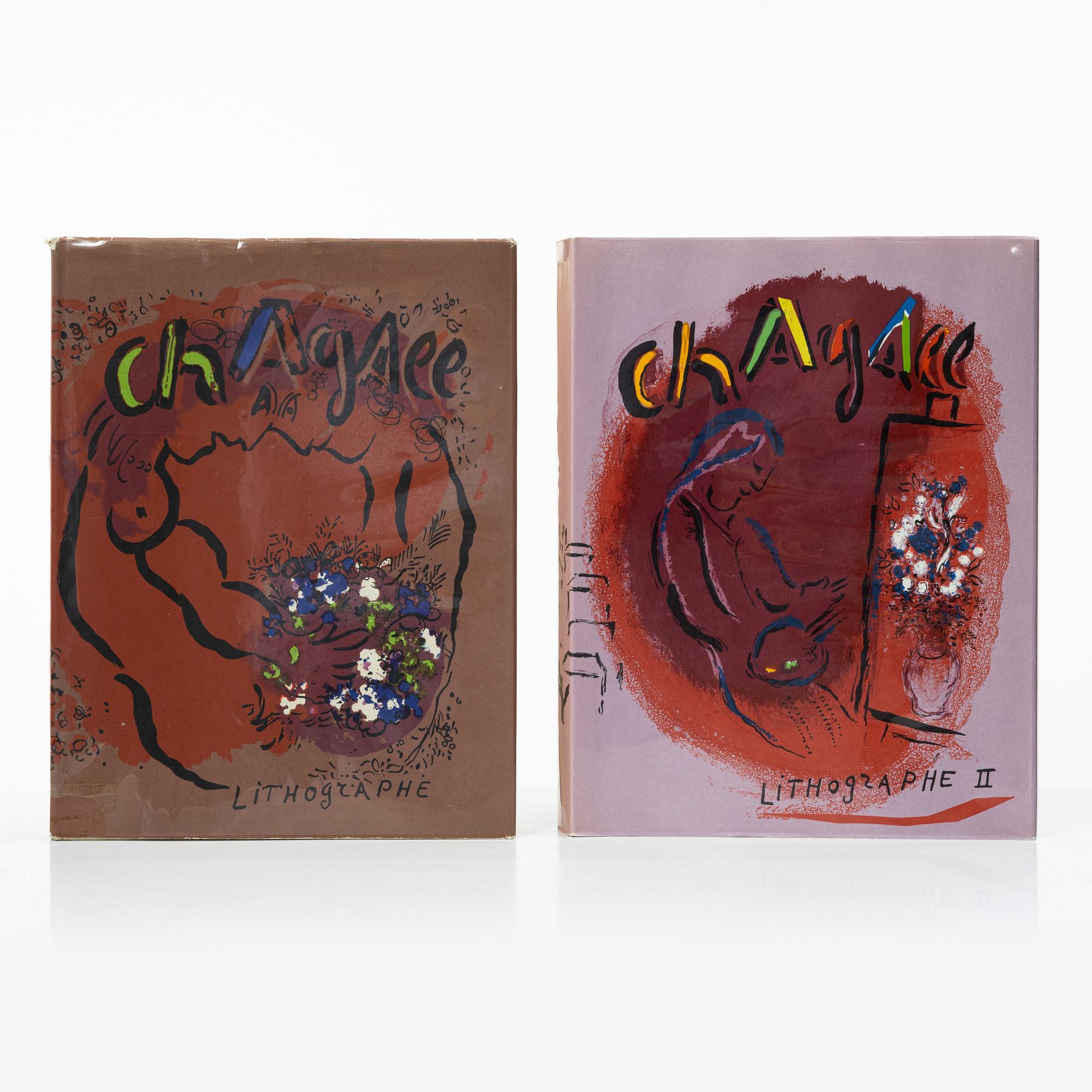Marc Chagall, böcker, 6 st, "Chagall Lithographe I-VI, 1922-1985", Fernand Mourlot.