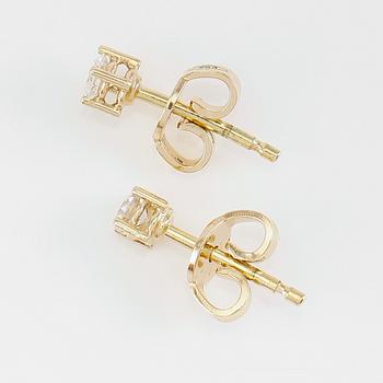 ÖRHÄNGEN, 1 par, 18K guld och diamanter tot ca 0.24 ct.
