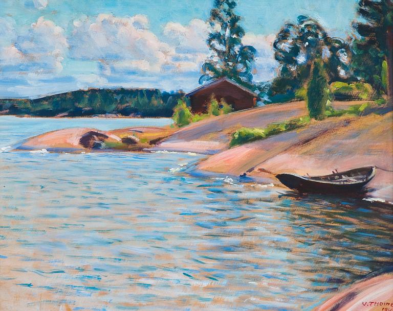 Verner Thomé, A BOAT ON THE SHORE.
