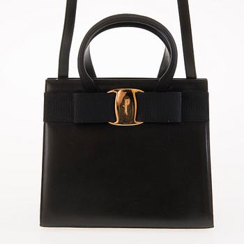 Salvatore Ferragamo, Vara Bow Black Leather and Ribbon Handbag.