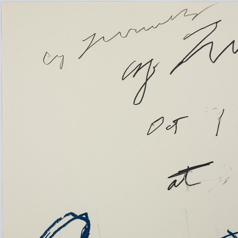 Cy Twombly, a offset poster, 1980, signed.