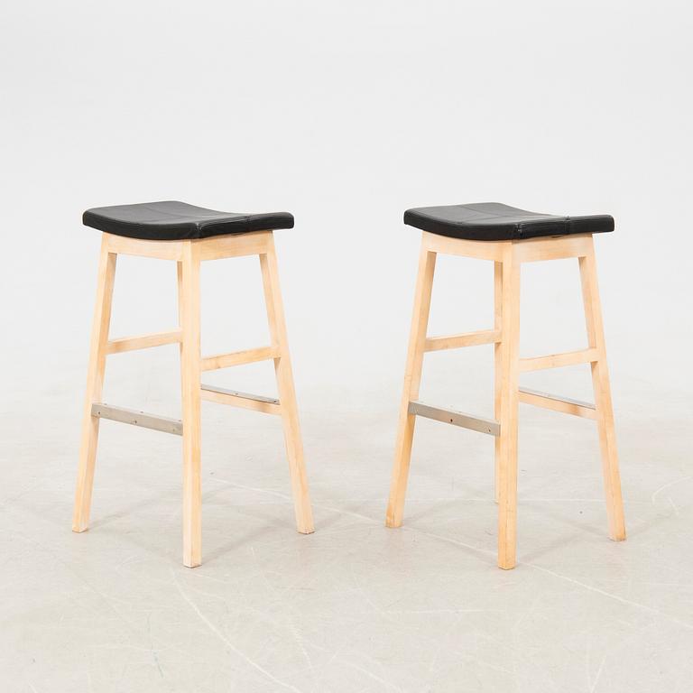 Kristian Eriksson bar stools, a pair of "Endre" for GAD, 2000s.