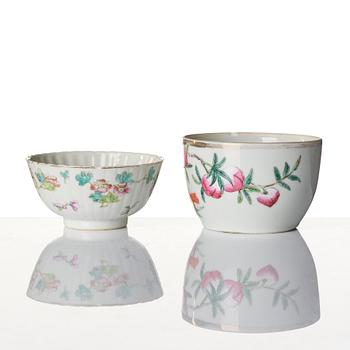 Parti, sex delar, porslin. Sen Qingdynasti/tidigt 1900-tal.