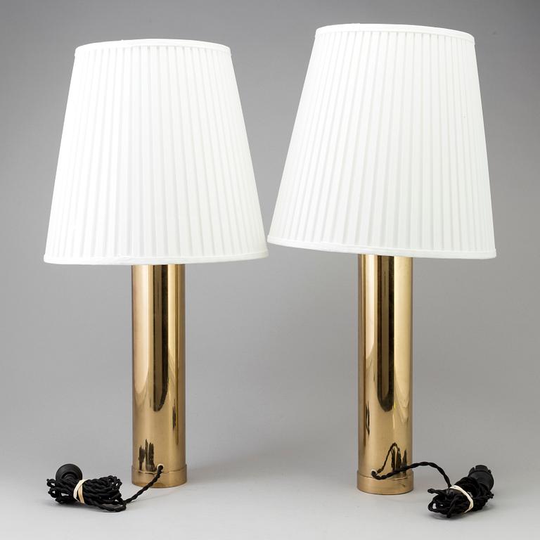 A pair of brass table lamps from Bergboms.