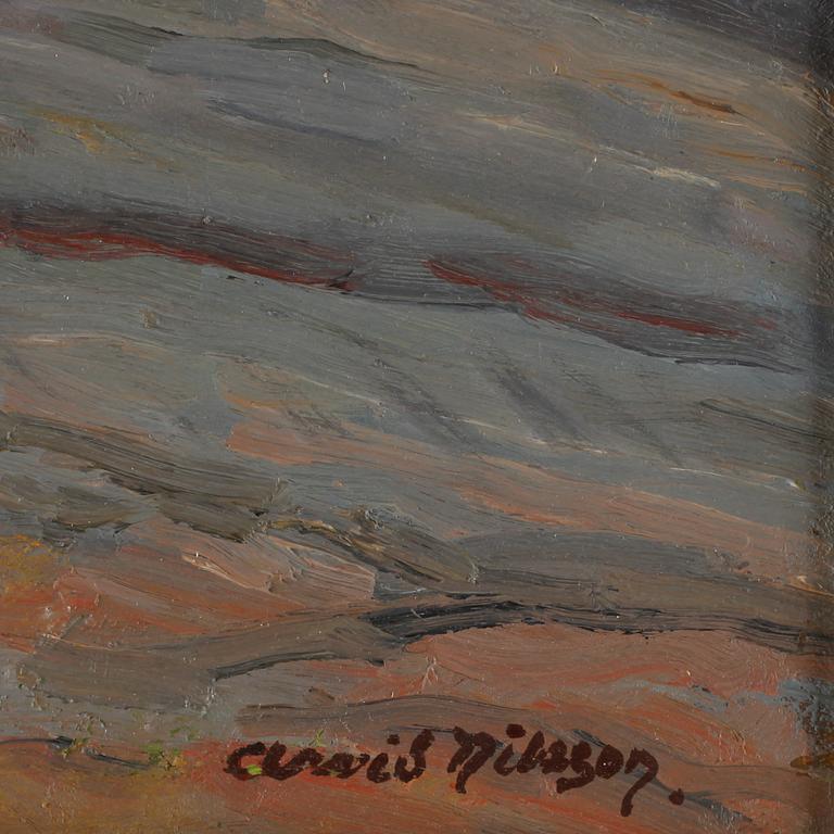 ARVID NILSSON, olja på pannå. Sign.