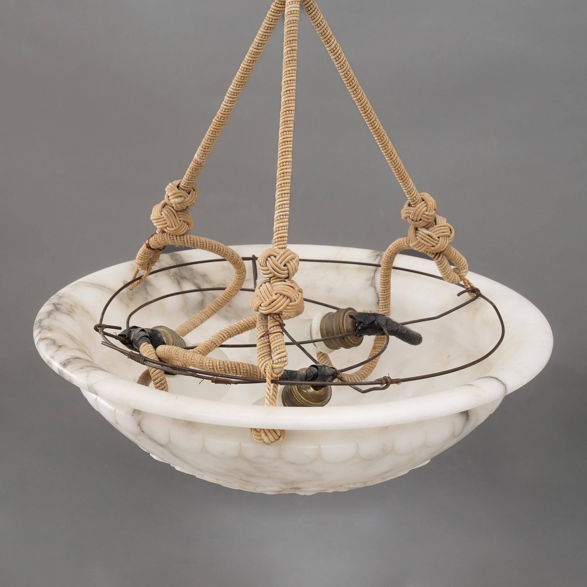 An alabaster ceiling lamp, 1920s.