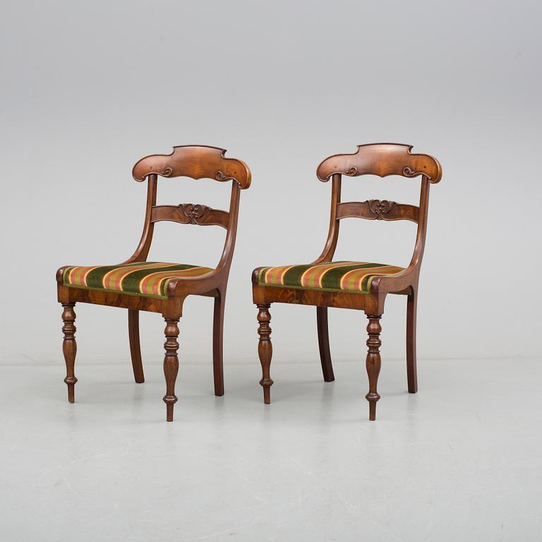 STOLAR, 7 stycken, senempire, 1800-talets mitt.