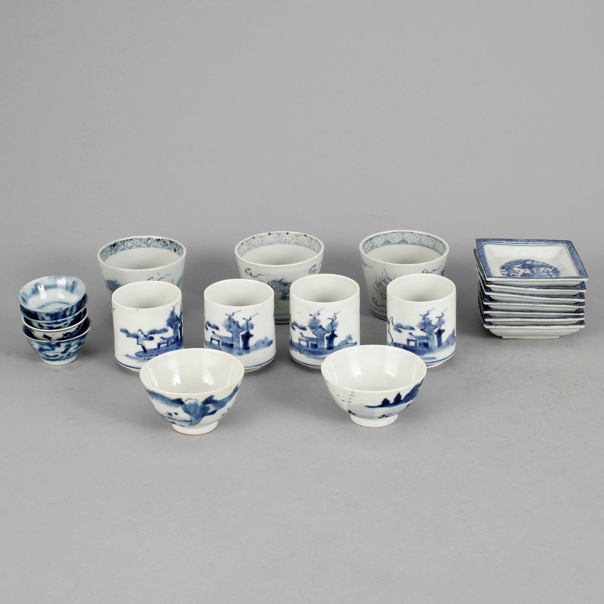 PARTI, porslin, 20 delar, Japan samt Korea. 1800-tal.
