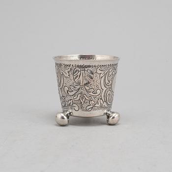 A Russian 18th century silver beaker AND an 18th century silver beaker, unmarked.