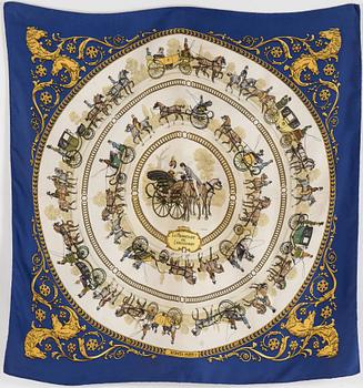 A silkscarf by Hermès, "La Promenade de Longchamps".