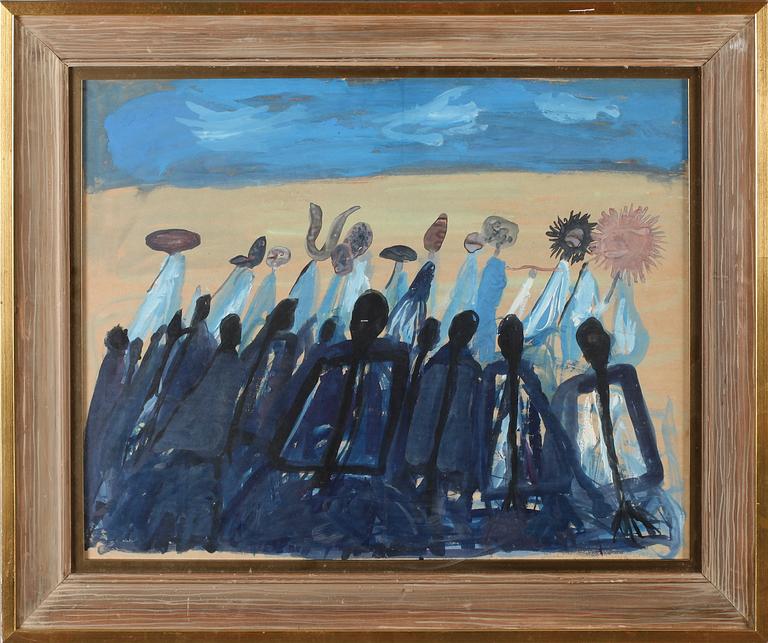 WALDEMAR SJÖLANDER, gouache, signerad a tergo.