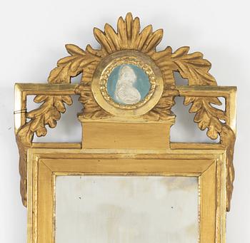 A Gustavian mirror, late 18th Century.