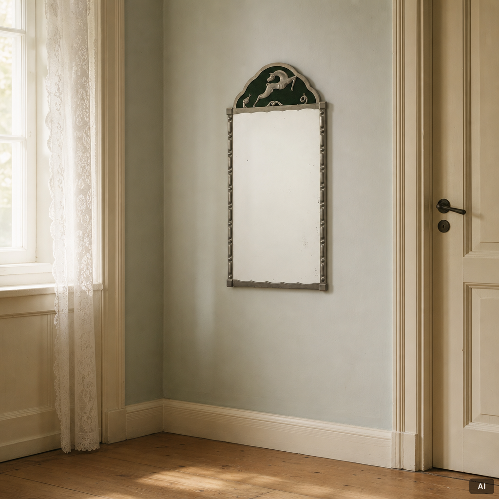 A Swedish Grace pewter mirror, 1920's/1930's.