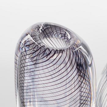 Vicke Lindstrand, four glass vases, Kosta.