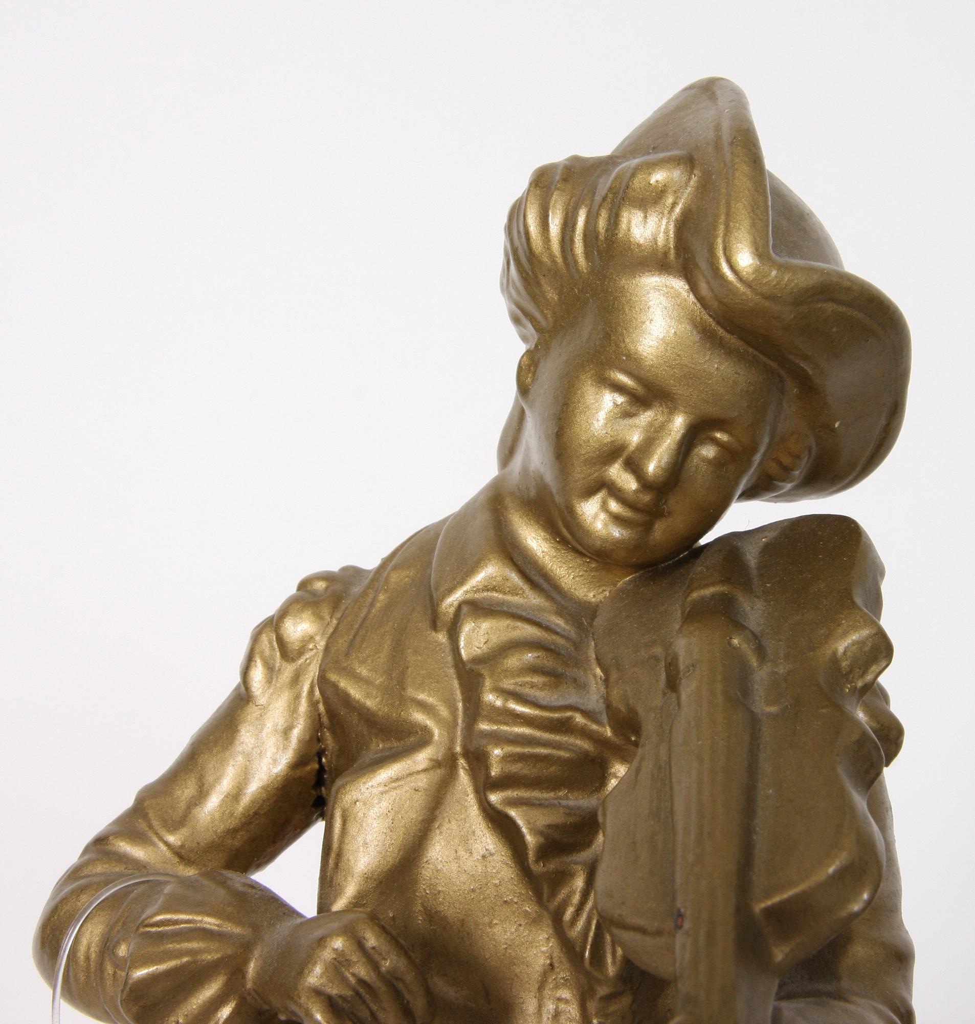 FIGURINER, 2 st, bronserad terrakotta.