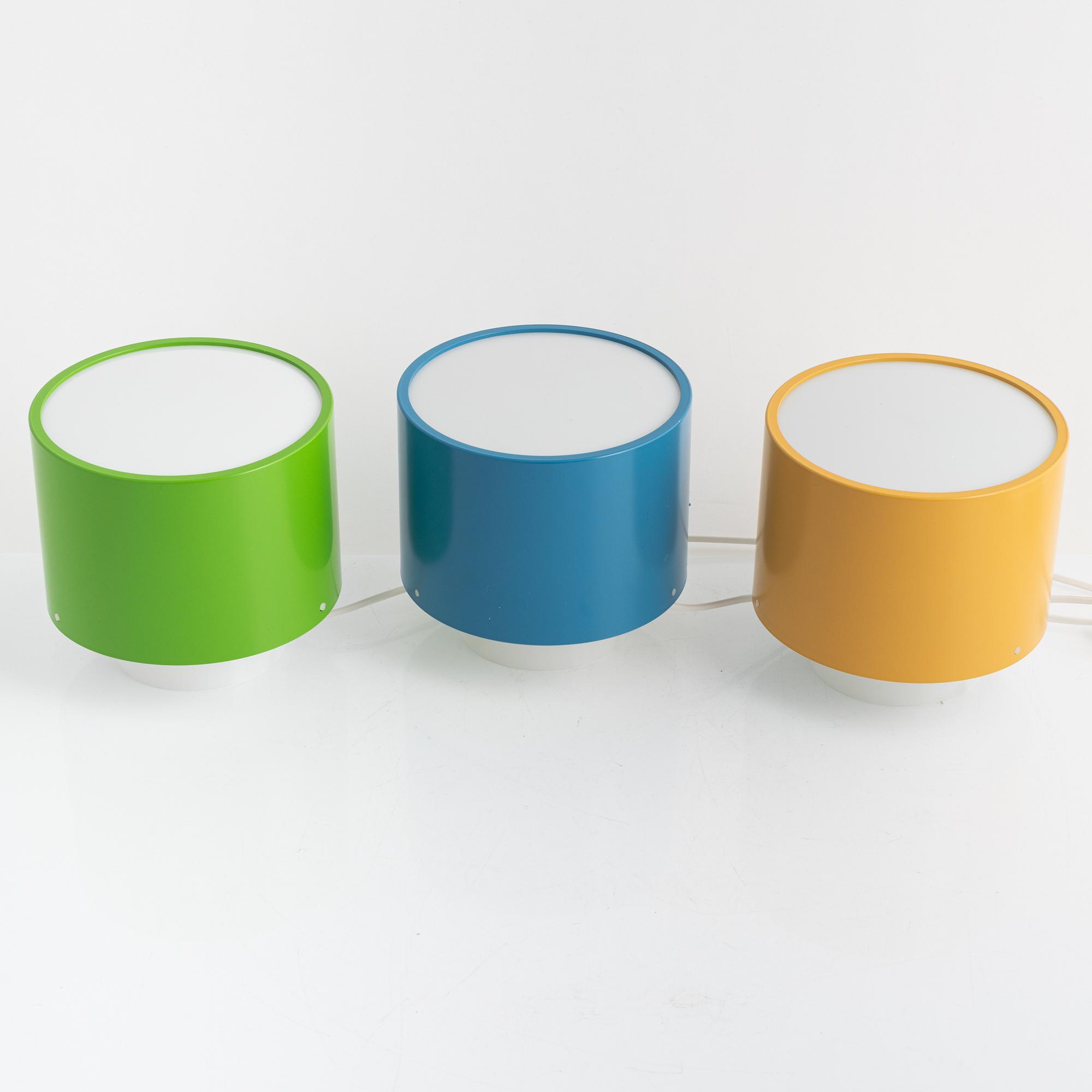 Uno & Östen Kristiansson, three table lamps, Luxus, Vittsjö.