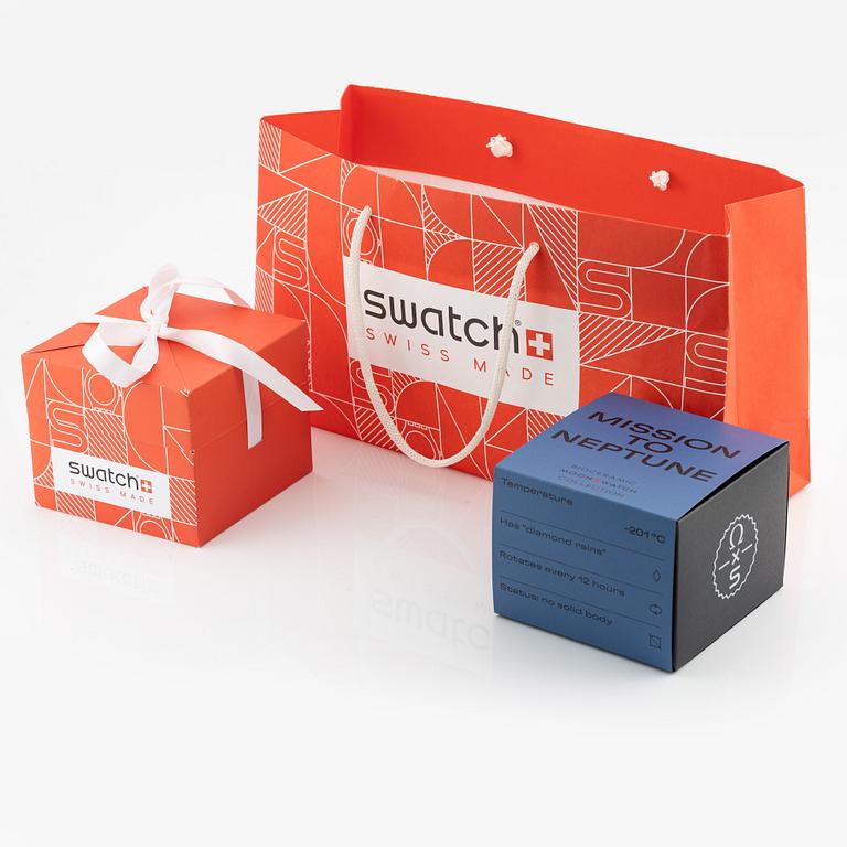 Swatch/Omega, MoonSwatch, Mission to Neptune, kronograf, armbandsur, 42 mm.