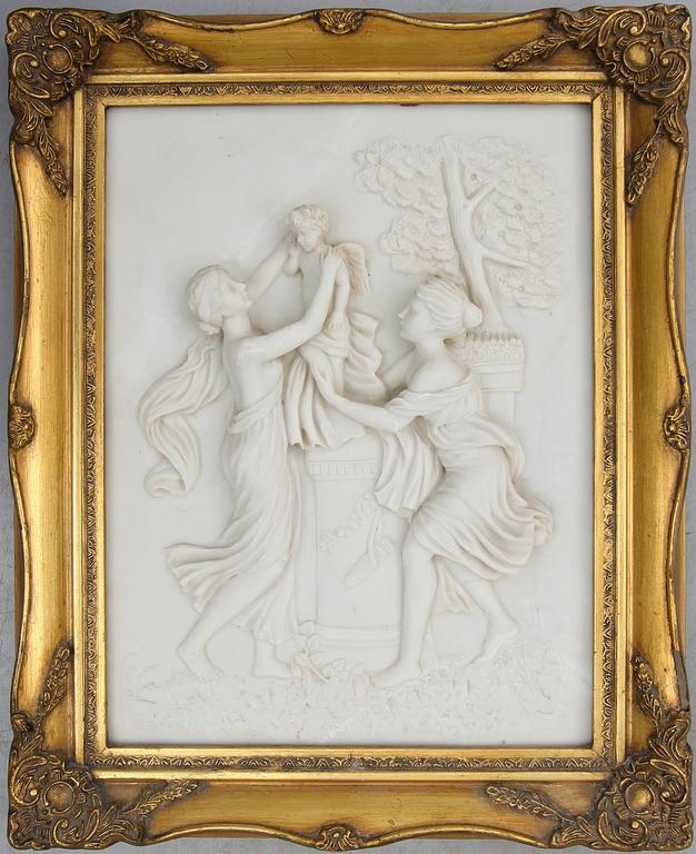 VÄGGRELIEF, marmor, 1900-talets första hälft.