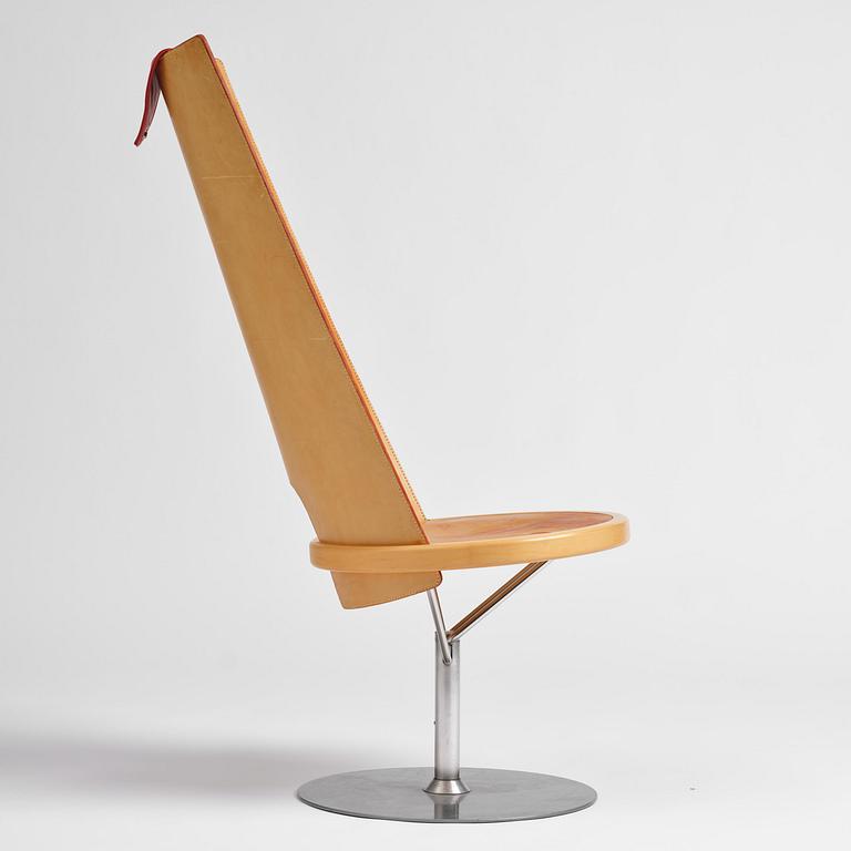 Börge Lindau, a prototype “Hövding” chair, from the Oblado series, Blå Station, Åhus, 1980s.