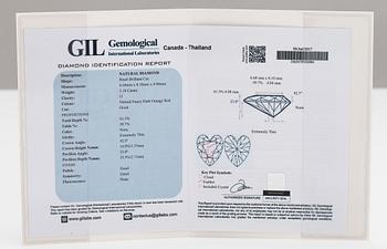 An 18K gold pendant with a ca. 2.18 ct diamond. Effedue, Italy. GIL certificate.