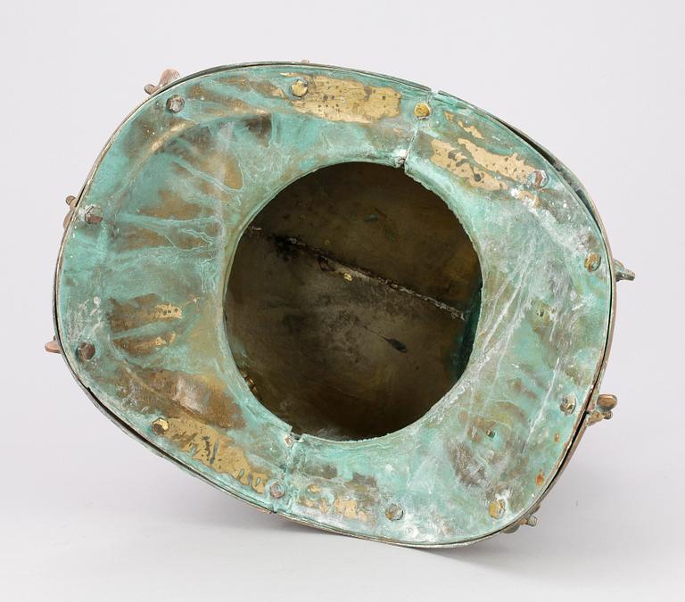 DYKARHJÄLM, koppar, bär märkning "Poseidon", Hamburg. Modern kopia.