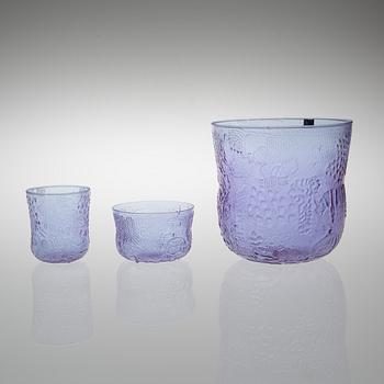 Oiva Toikka · OIVA TOIKKA, GLASSERVISDELAR, 9 st, "Fauna", Arabia/Notsjö, 1970/80-tal.