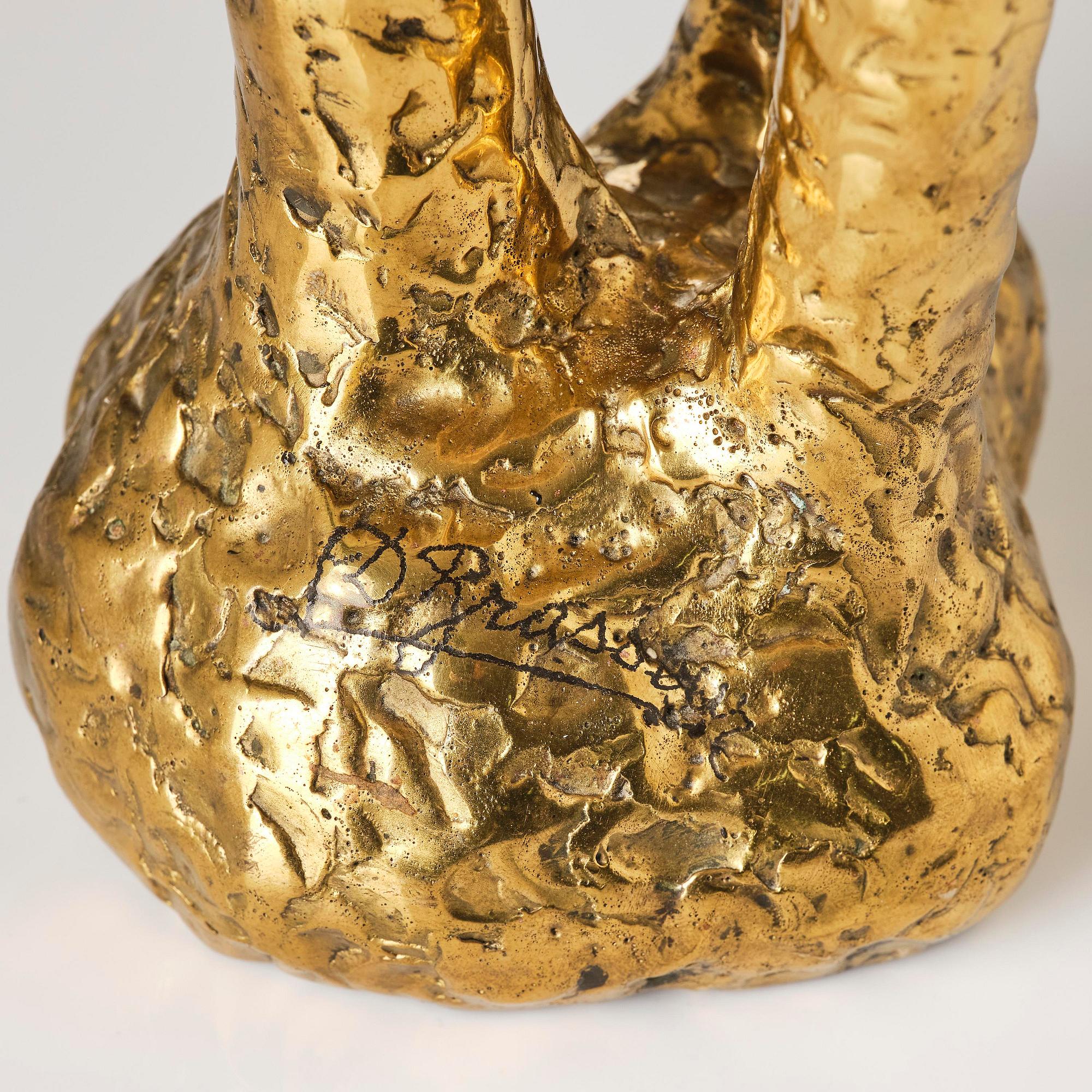 Jacques Duval-Brasseur, skulptur, tre svampar i gjuten brons och korall, Frankrike, 1970-tal.