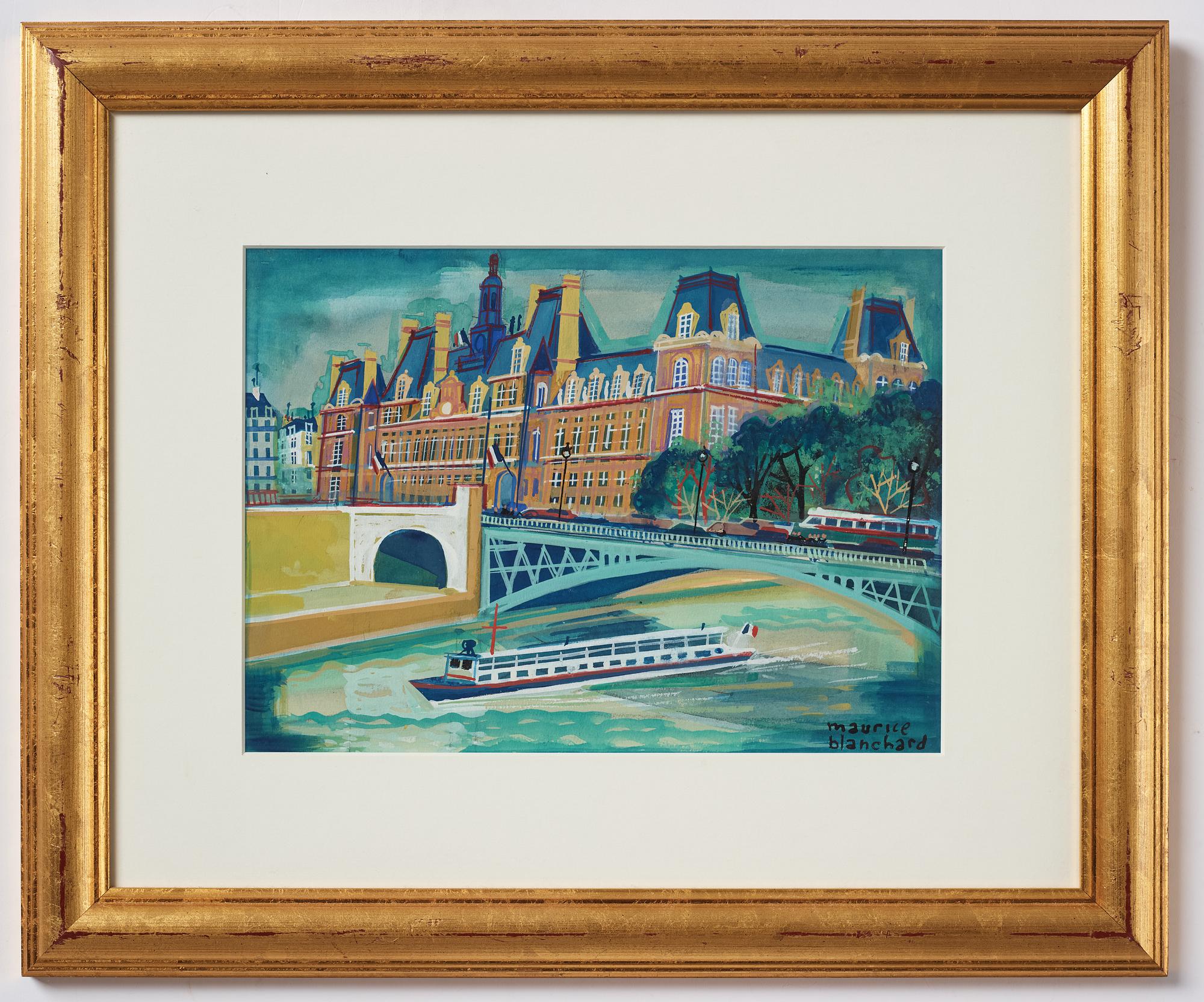 Maurice Blanchard, "Paris L'Hotel de Ville et la Seine".