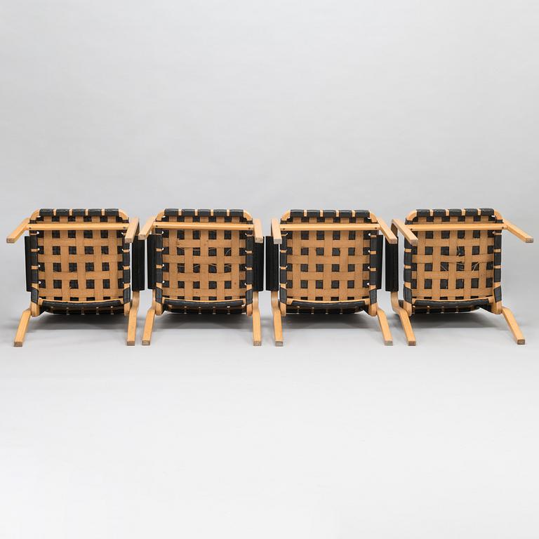 ALVAR AALTO, nojatuoleja, 4 kpl, malli 45, Artek 1900-luvun loppu.