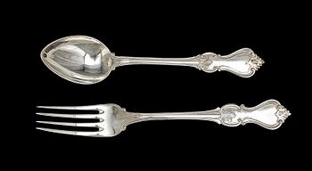 BESTICK, 18 delar, "Olga", CGH, Stockholm, bla 1949. Tot vikt ca 409g.