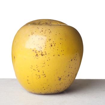 Hans Hedberg, a faience sculpture of an apple, Biot, France.