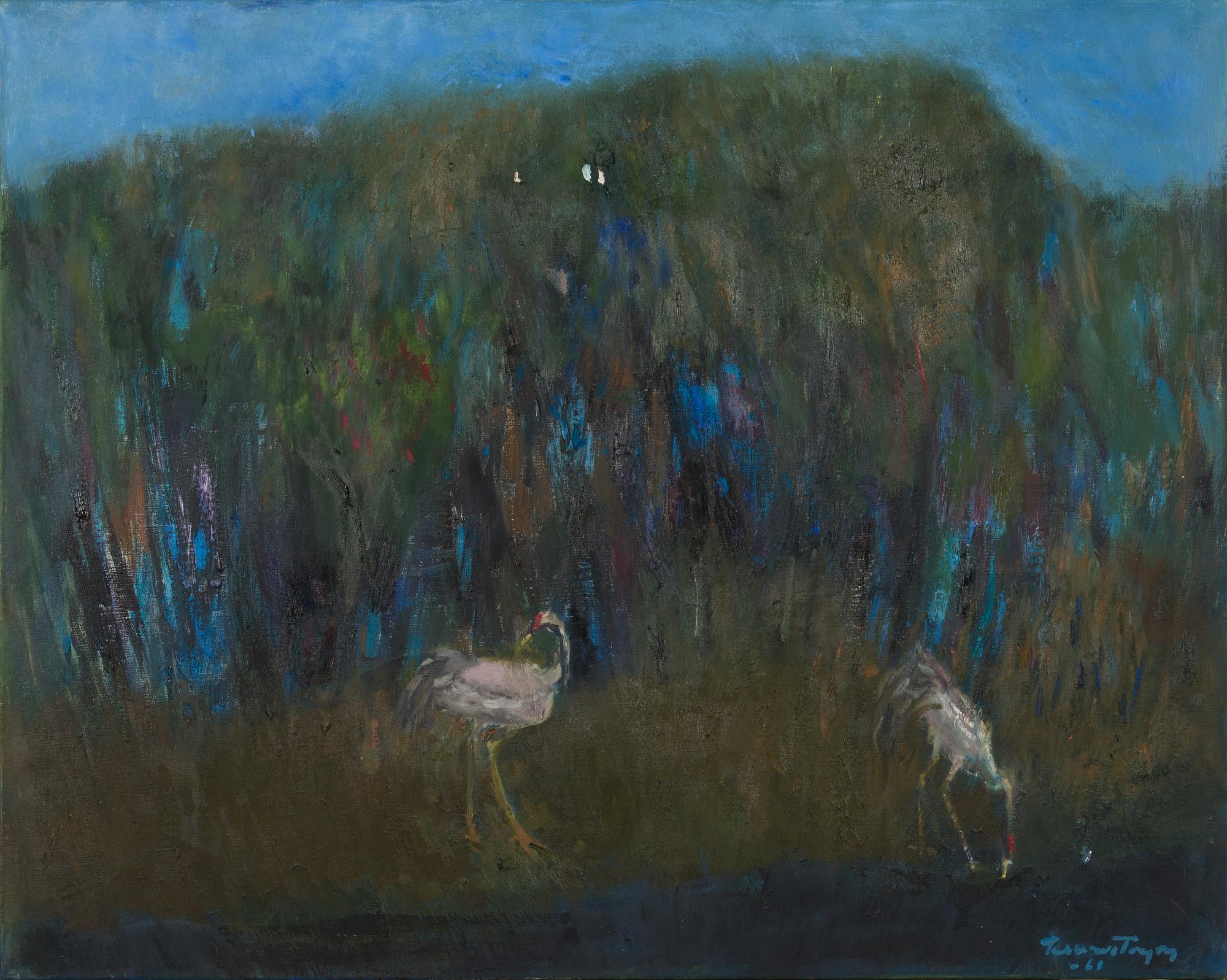 Tellervo Töyry, öljy kankaalle, signeerattu ja päivätty -61.