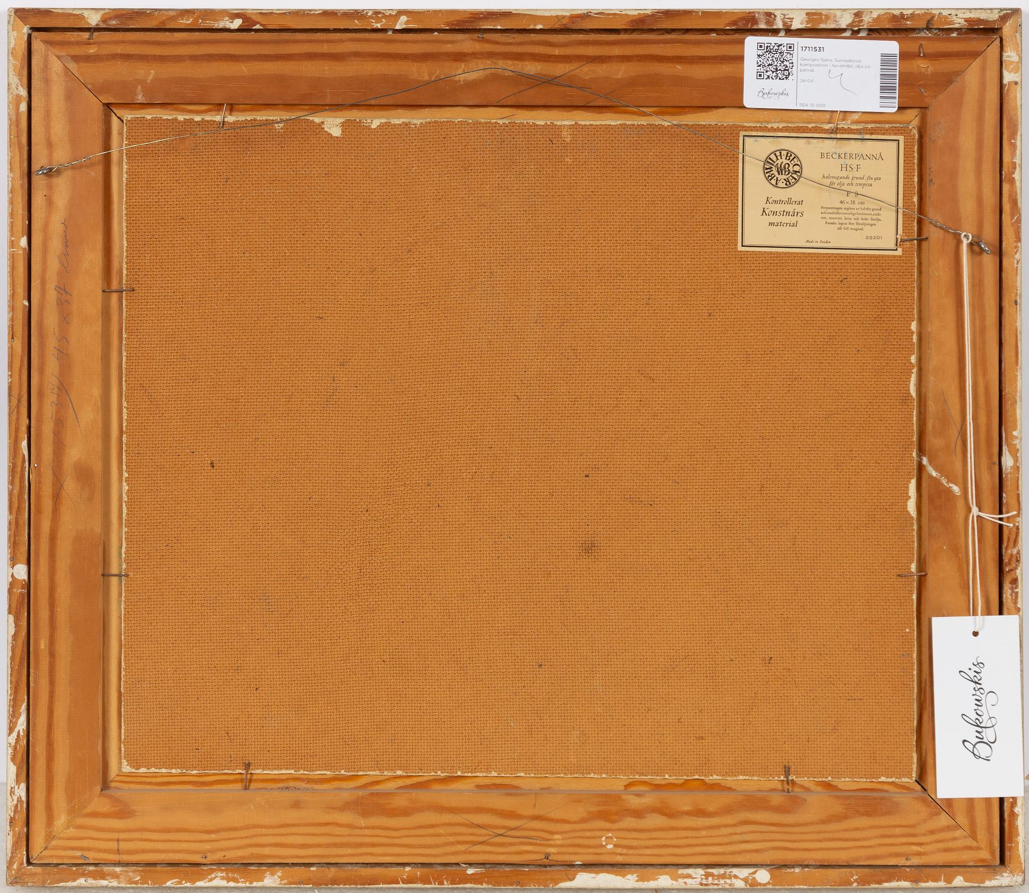 Georges Spiro, Surrealist landscape with fruits.