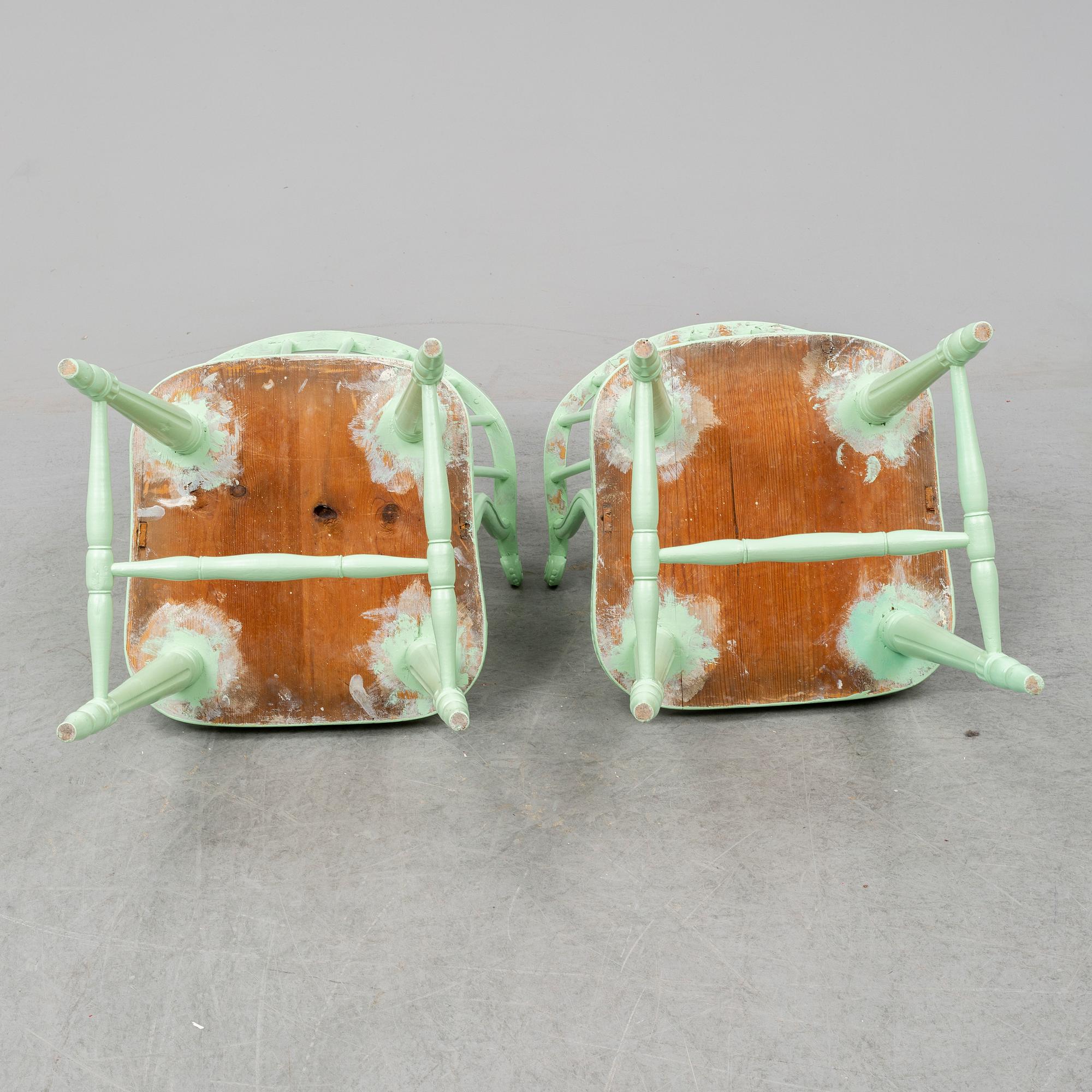 A pair of 19th century armchairs.