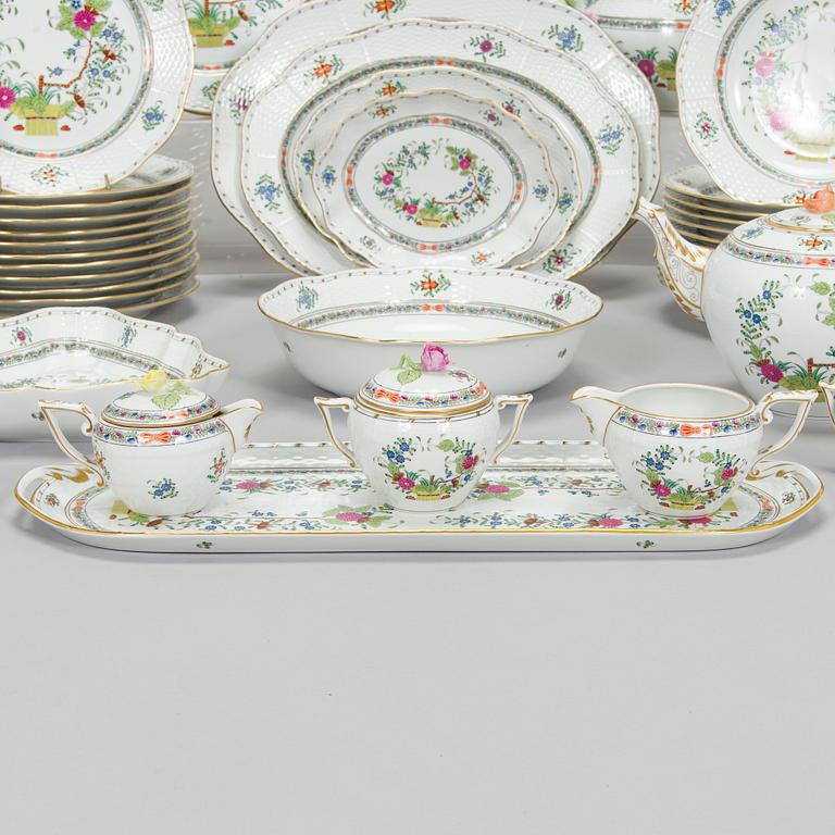 Herend, matservis, 100 delar, porslin, "Indian Basket" Ungern.