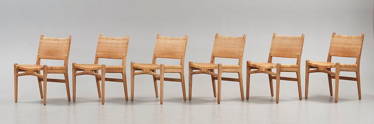 Hans J. Wegner, stolar, 6 st "CH-31", Carl Hansen, Odense, Danmark ca 1962.