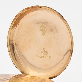 Omega, pocket watch, 14K gold, 49.5 mm.