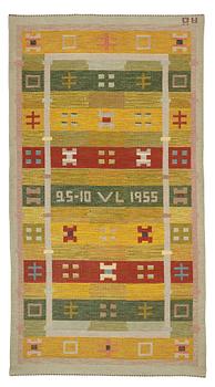 261. Agda Österberg, matto, flat weave, ca 335,5-338 x 182,5 cm, woven 25-10 VL 1955 and AÖ.