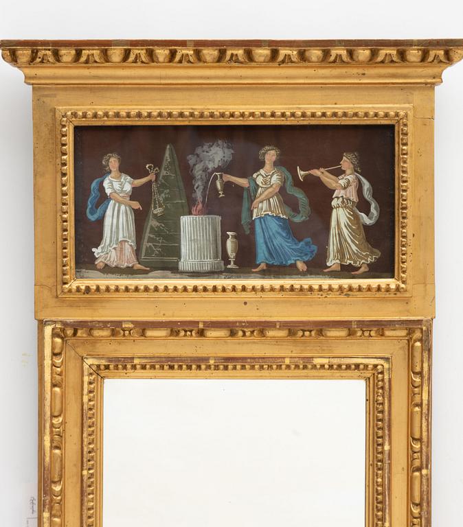 Alate Gustavian mirror, Sweden, around 1800.